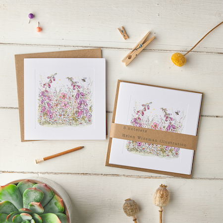 Buy Foxgloves and Anemones Notelets from Helen Wiseman Illustration