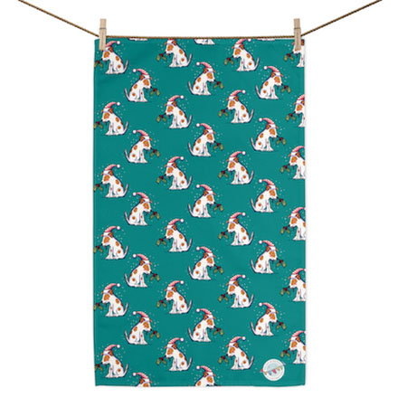 Buy Christmas Dog Tea Towel from Helen Wiseman Illustration
