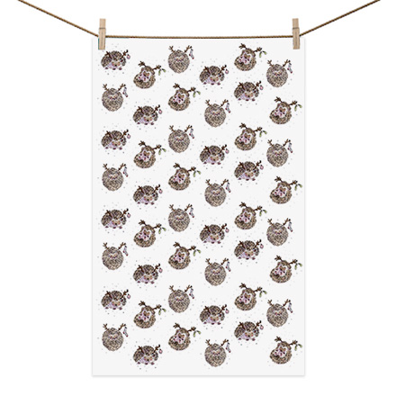 Buy Christmas Hedgehog Tea Towel from Helen Wiseman Illustration