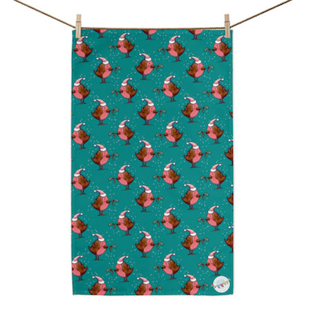 Buy Christmas Robin Tea Towel from Helen Wiseman Illustration
