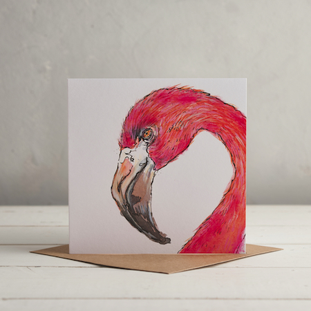 Buy Flamingo Greetings Card from Helen Wiseman Illustration