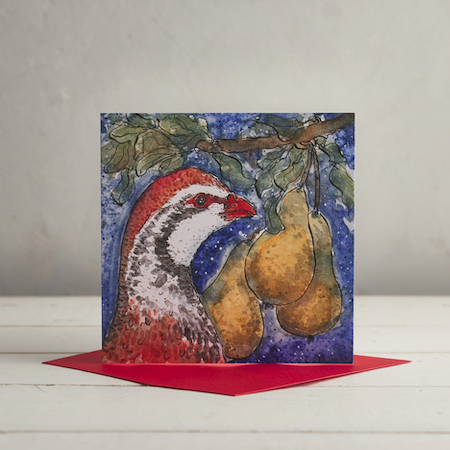 Buy Partridge in a Pear Tree Christmas Greetings Card from Helen Wiseman Illustration