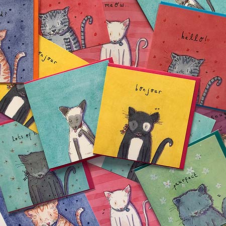 Buy Cats Greetings Cards from Helen Wiseman Illustration