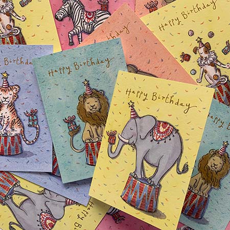 Buy Circus Greetings Cards from Helen Wiseman Illustration