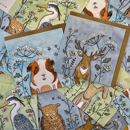 Buy Cowparsley & Daisy Cards from Helen Wiseman Illustration