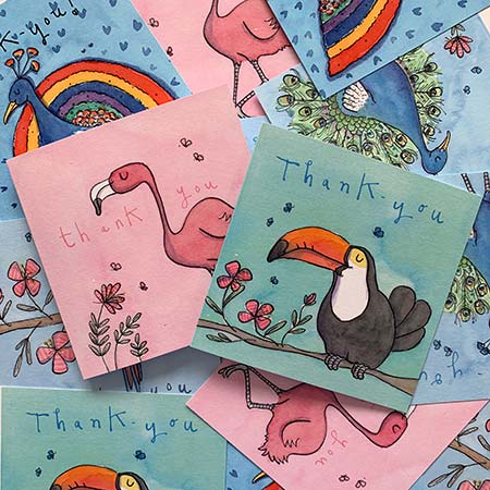 Buy Tropical Thankyou Greetings Cards from Helen Wiseman Illustration